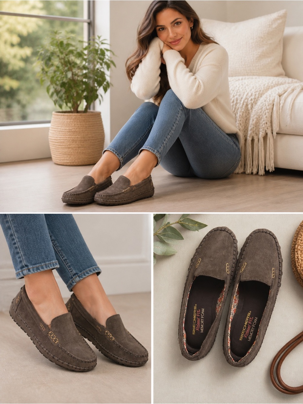 Skechers Leather Slip On Loafers
Relaxed Fit Memory Foam Chocolate Brown